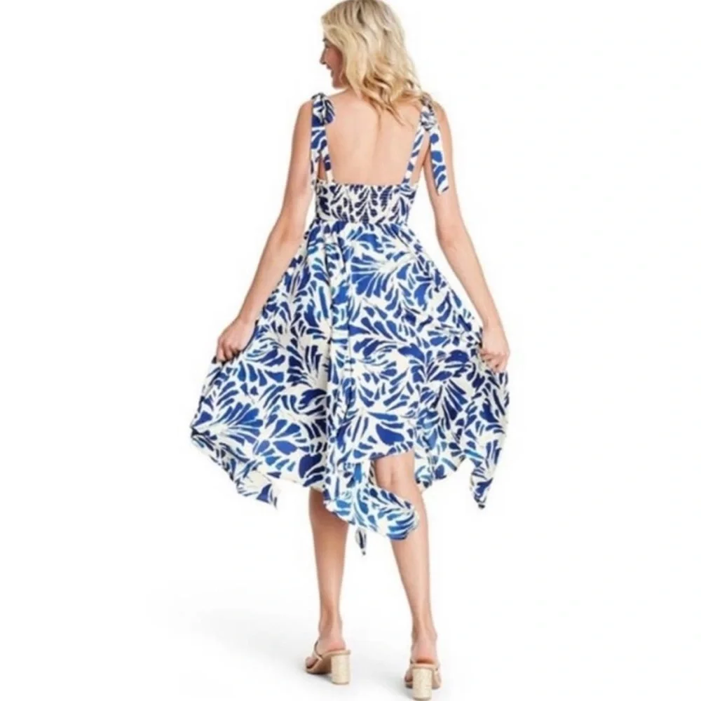 Botanical Tie Strap Dress ALEXIS size 3X blue - Picture 10 of 16